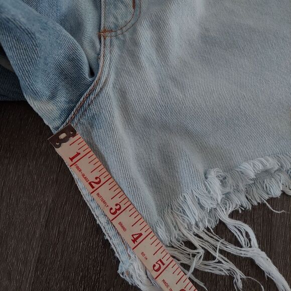 Vintage Made in USA Raw Frayed Hem Half Bleached Distressed High Rise Shorts 10 - Picture 10 of 10